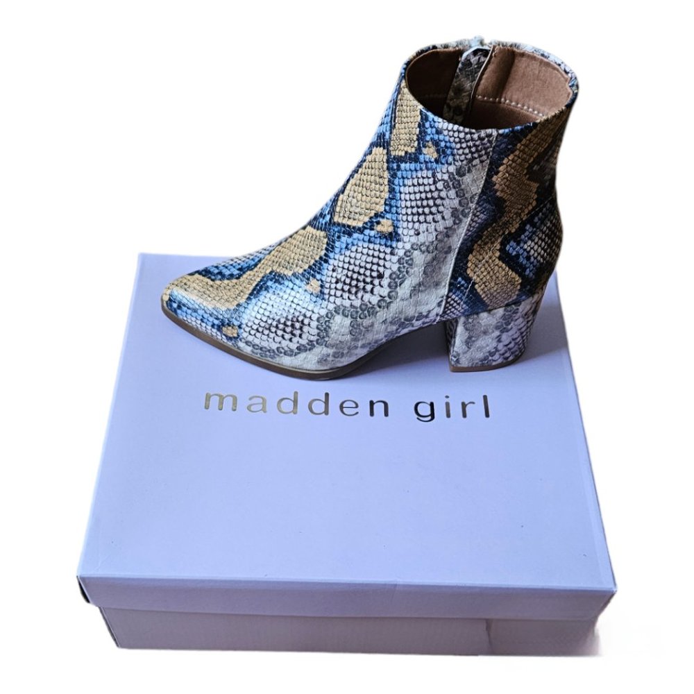 Madden Girl DAFNII Multi Color Faux Snakeskin Booties 7